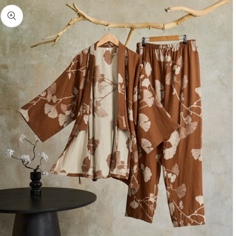 Ownkoti large ginkgo leaf pajamas (2 pairs!)